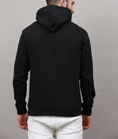 Men Full Sleeve Solid Hooded Sweatshirt