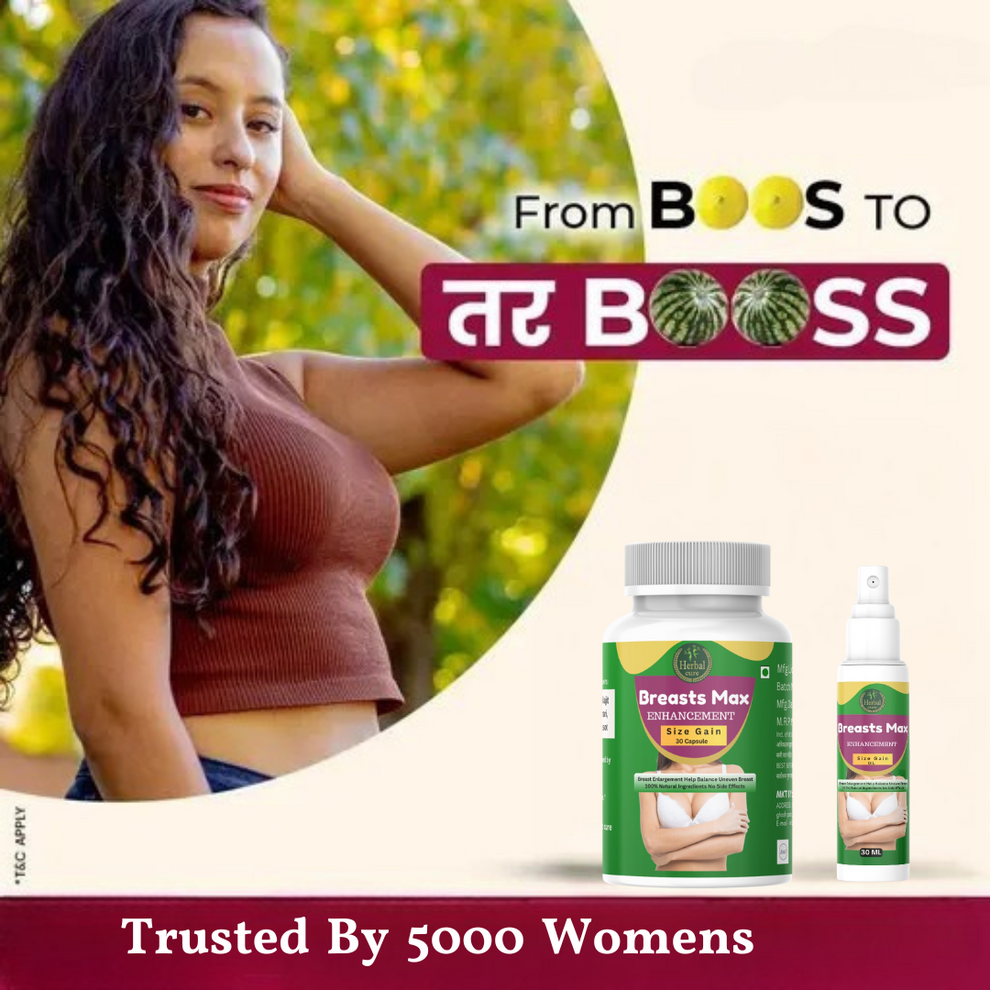 Combo of Breast Oil and Breast Capsule - 100% Herbal Breast Increase Combo
