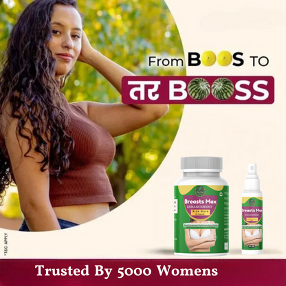 Combo of Breast Oil and Breast Capsule - 100% Herbal Breast Increase Combo