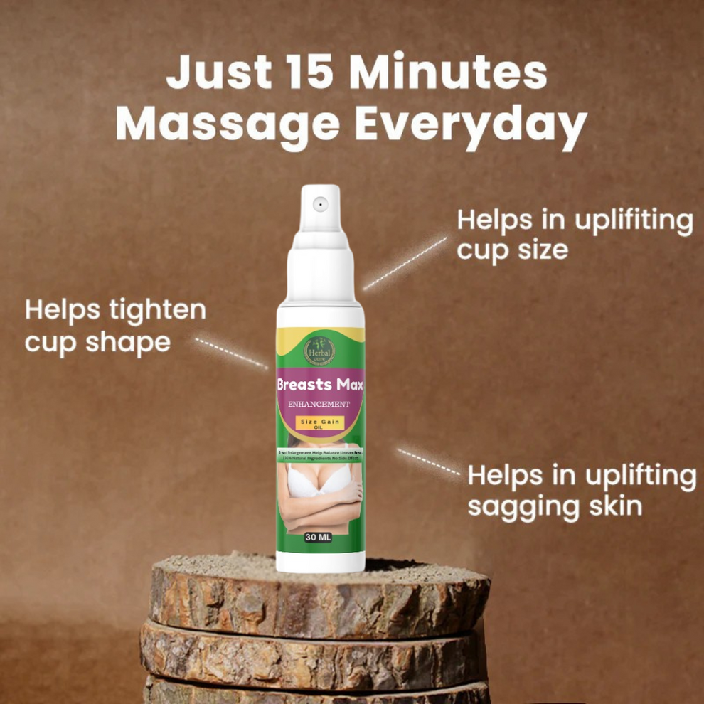 Combo of Breast Oil and Breast Capsule - 100% Herbal Breast Increase Combo